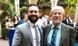 Valley-Wide Chief Operating Officer Adam Roberts (left) was met by Board of Directors Vice-Chair Rick Manzanares (right) at the UCLA/Johnson & Johnson Healthcare Institute graduation ceremony.